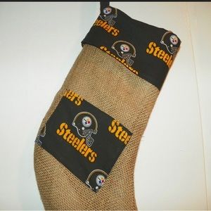 Pittsburgh Steelers Stocking   with a Pocket for a Little Girft of a Girft Card.